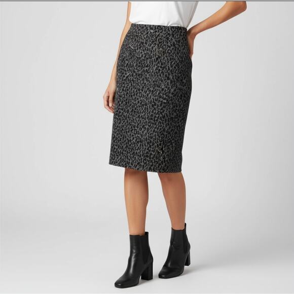 MK Michael Kors Leopard Cheetah Print Midi Skirt - Picture 1 of 8